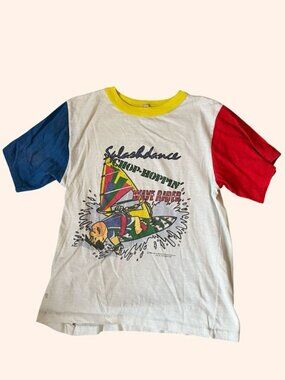 Vintage Follow Surf Graphic Tee Splashdance Wave Rider Color Block Shirt